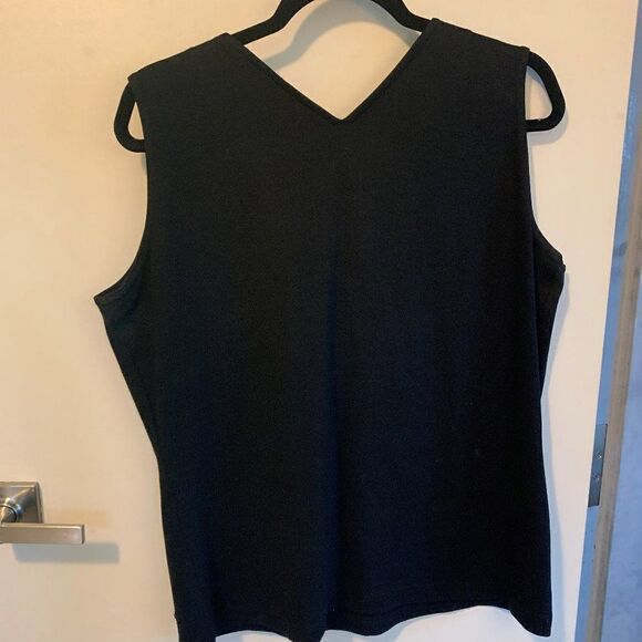 LL Europeanâextensively beaded sleeveless top, europeanâsz 42, blackâknit - Picture 5 of 16